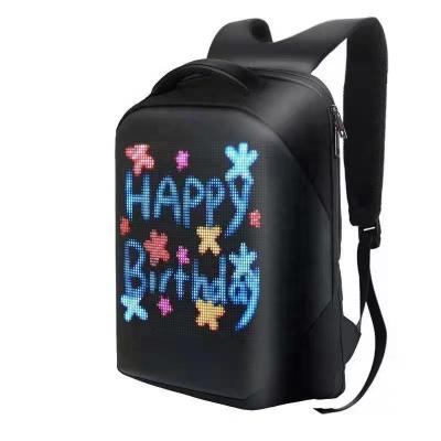 China Custom Shoulder Strap Color Led Display Backpack Bag LED Light Fashionable Backpacks Walking Advertising for sale