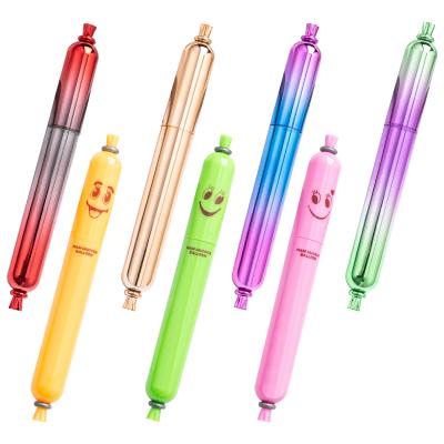 China 2021 Glitter Promotional Cute Gel Pen Sausage Shape Plastic Pen For School for sale