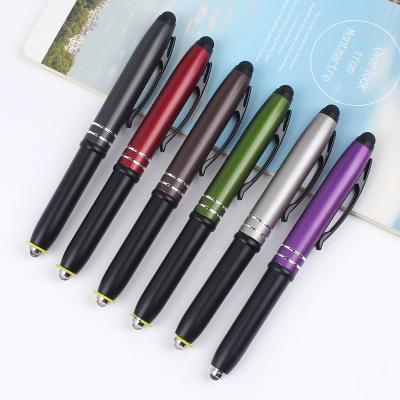 China 2017 Hot Selling Promotional Pen Laser Pointer Led Ballpoint Pen Stylus Touch Light Pen With Ballpoint Pen for sale