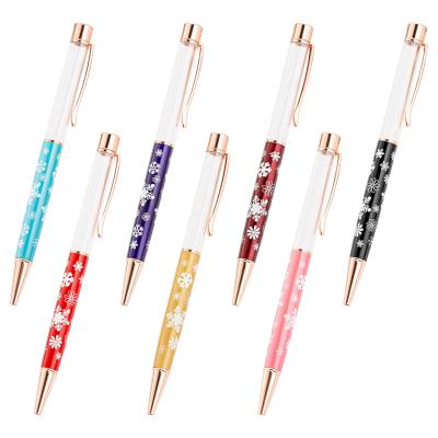 China Custom Creative Diy Rose Gold Pen Spot Snowflake Stem Empty Crystal Pen Promotional Diy Pen for sale