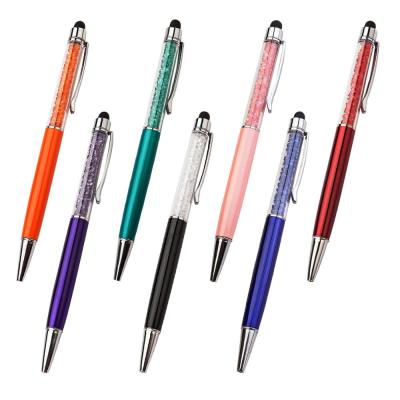 China Fashion Design Crystal Ball Pen Custom Metal Pen Stocking Stylus Crystal Ballpoint Pen Promotional Multicolor Crystal Logo Stylus Pen for sale