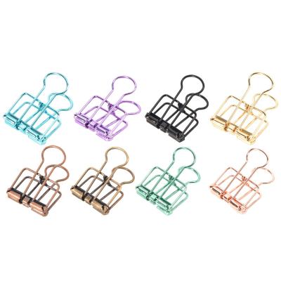 China Colorful Hot Sale Promotion Metal Binder Clip Multicolor Different Size Metal Paper Binder Clip for sale