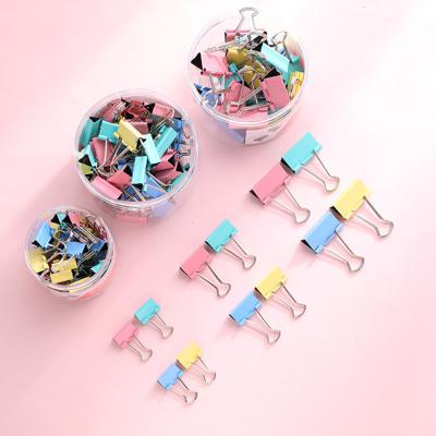 China Colorful Metal Binder Clip Stationery Personalized Multicolor Metal Binder Clip Promotion Clip for sale