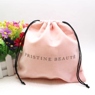 China Recyclable Custom Printed Jewelry Dust Bag Drawstring Velvet Bags Logo Small Cloth Gift Pouches Custom Made for sale