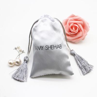 China Recyclable Luxurious Custom Jewelry Pouch Bag With Logo Jewelry Packaging Bags With Logo for sale