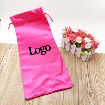 China Personalized Logo Satin Bag Drawstring Packaging Hair Bag Satin Papers Dust Cloth Pouches for sale