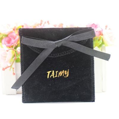 China Custom Jewelry Pouch Bowknot Velvet Suede Pouches Gift Bag Envelope Jewelry Pouch for sale