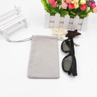 China Custom Logo Gift Logo Suede Drawstring Jewelry Storage Bag Glass Sunglasses Bags With Logo for sale