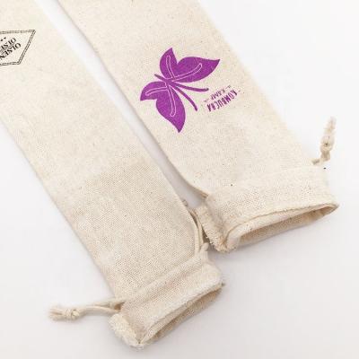 China Recyclable Eco-Friendly Straw Set Straw Pouch Cleaning Brush Cotton Canvas Bags Drink Juice Straw Canvas Pouch for sale