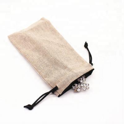 China 2021 New Logo Gift Burlap Drawstring Jewelry Gift Pouch Custom Natural Canvas Cotton Bag New Logo Canvas Bag for sale