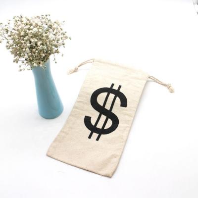 China Recyclable Cheap Custom Logo Printed Cotton Recycled Size Muslin Cotton Canvas Pouch Tote Drawstring Bag for sale