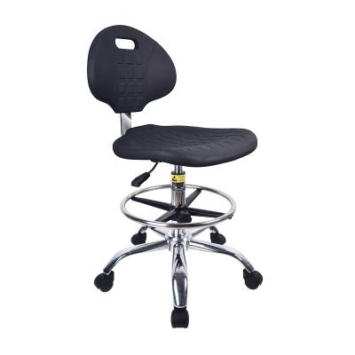 China Dust Free Laboratory Ergonomic Esd Pu Leather Swivel Chair Rotating Esd Chair With Armrest for sale