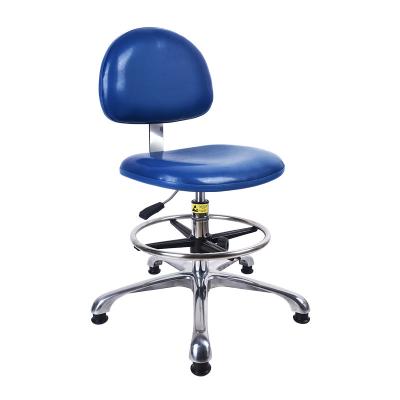 China Ergonomic Armless Lab Barber Moving Saddle Dental Salon Stool Chair With Wheels And Round Footrest PU Leather Chairs for sale