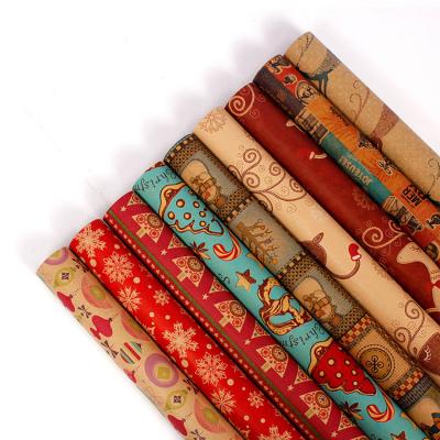 China Moisture Proof Custom Printed Christmas Season Cheap Eco Friendly Gift Wrapping Paper Roll for sale