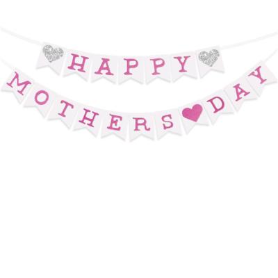 China Decoration 2021 Happy Mother's Day Banner Love You Mom Banner For Mom Birthday Party Decoration for sale