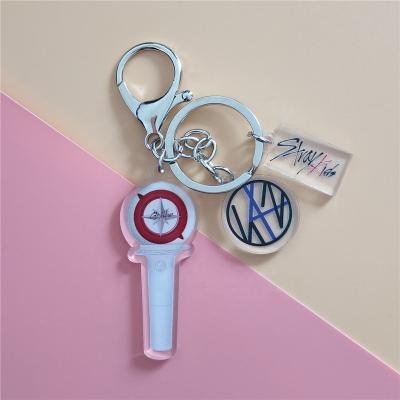 China 2021 Wholesale New Arrival Kpop Kids Acrylic Plastic Key Chain 3pcs/set Stray Boys Light Stick Bangtan Fan's Collection for sale