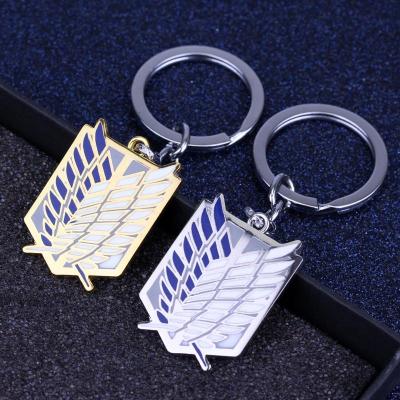 China Souvenir Gifts Promotion Attack On Wing Key Chain Shield Key Chain Titan Angle for sale