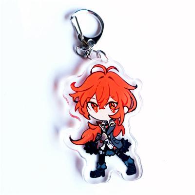 China Wholesale retail genshin impact printing acrylic key chain key chain promotion/genshin UV transparent impact gift for sale