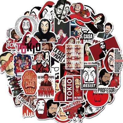 China Silver Decorative Spanish Heist Season 3 La casa de papel TV Series Sheet Waterproof Sticker 50 Stickers for sale