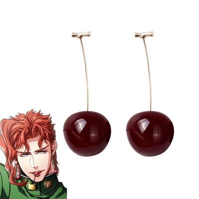 China Anime Cosplay Jewelry JoJo's Bizarre Adventure Kakyouin Noriaki TRENDY Cherry Earrings for sale