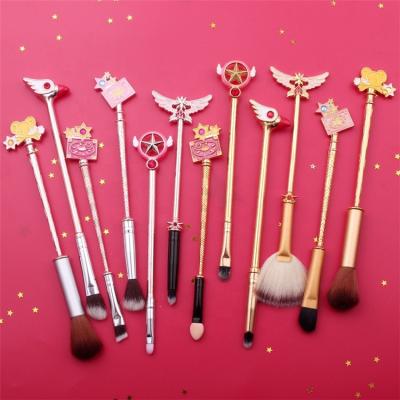 China Cute Flat Brush Anime Star Stick Card Magic Wand Bird Rabbit 6 Pcs Cardcaptor Sakura Professional Make Up Reading Brush for sale