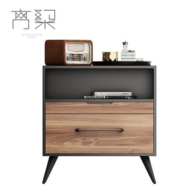 China Adjustable Modern Bedroom Furniture Wooden Night Stand (Other) Bedside Table With 2 Drawers for sale