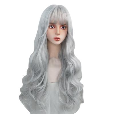 China A new wig set hot net red natural jade wave wig female Japan fashion fluffy Afro wig and South Korea silver wave wig set for sale