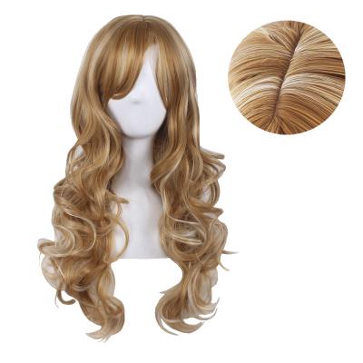 China Water wave Europe and the United States long curly hair stage show popular blonde COS animation wig female hair for sale