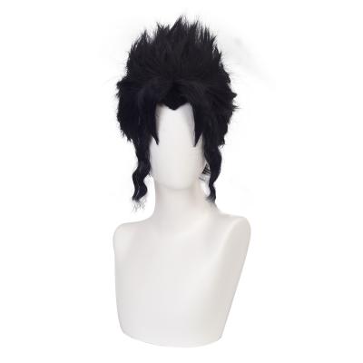 China Wholesale Qiancoshiar JoJo's Adventure Hair Synthetic Wigs Anime Cosplay Wig Kujo Jotaro's Bizarre Wigs Cosplay Wig Short For Men for sale