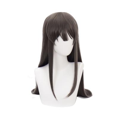 China Synthetic Wig Wholesale Qiancoshair Cosplay Rascal Does Not Dreamy Bunny Senpai Sakurajima Mai Cosplay Wigs Long Gray Cos Straight Synthetic Wig for sale