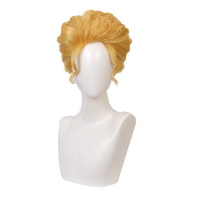 China Qiancoshair JoJo's Bizarre Adventure cosplay wigs short gold Kira Yoshikage Cos wigs wholesale wholesale synthetic wig cosplay for sale