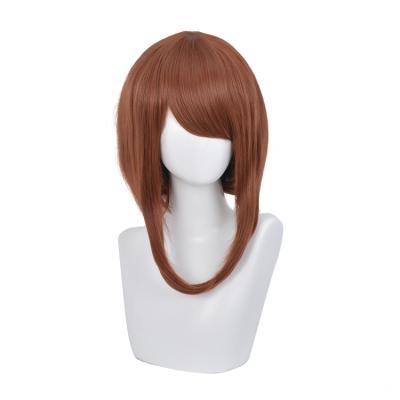 China Wholesale Qiancoshair Role Play My Hero Adademia Ochaco Uraraka Brown Shorts Cosplay Heat Resistant Synthetic Wigs for sale