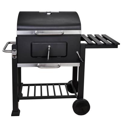 China Cheap Price Easily Assembled Detachable Trolley Windproof BBQ Grills Thick Double Layer Grill Barbecue Charcoal Grill With Adjustable Griddle for sale