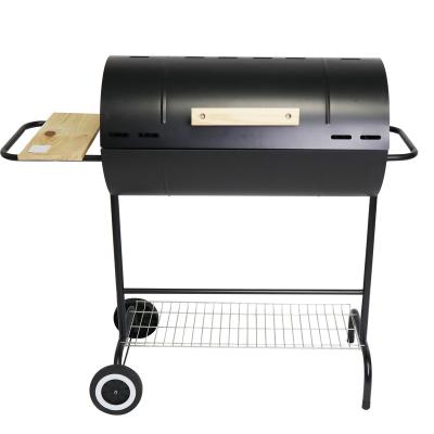 China Easily Assembled High Quality Charcoal Barrel Drum Smoker Grill with Side Cutout Tray for Picnic Patio Outdoor Backyard for sale