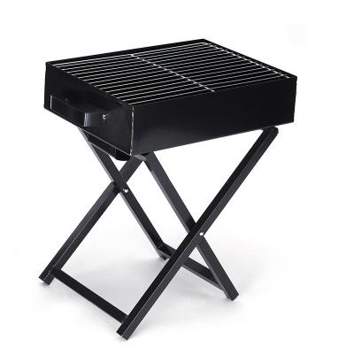 China Folding Adjustable Portable Black Charcoal Square BBQ Grill Easily Assembled Outdoor Stand for sale