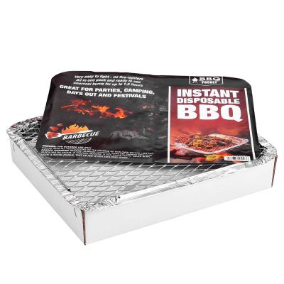 China Easily Assembled Cheaper price One Time Aluminium Foil Instant Charcoal Barbecue Disposable Bbq Grill for sale