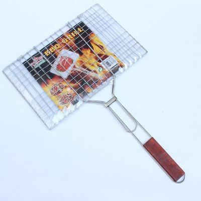 China Easily Cleaned Iron BBQ Grill Wire Mesh Net Fish Grill Checken Rotisserie Clip Dish Barbecue Net for sale