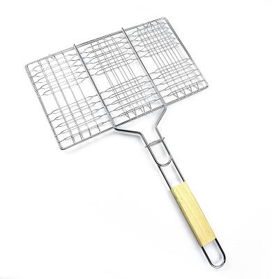 China Wholesale Grill Basket Stainless Steel BBQ Kits BBQ Fish Grill Basket BBQ Easily Cleaned Accessories for sale