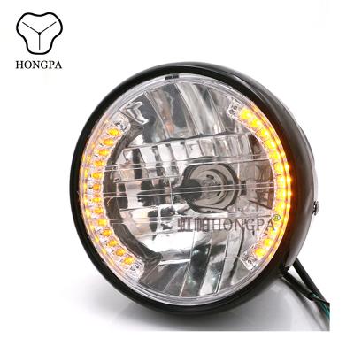 China +PC 35W Universal Plastic Round 7 Inch LED Motorcycle Headlight Turn Signal Light For Cafe Racer Chopper for sale