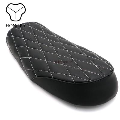 China Universal Retro Vintage Black PU+Iron Bracket+sponge+plastic Baseplate Motorcycle Seat Cover Brown Seat For Cafe Racer CG125 for sale