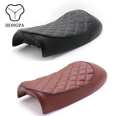 China PU+Iron Bracket+sponge+plastic Base Plate Vintage Black Brown Motorcycle Seat Retro Seat Cover For CG125 CG150 Cafe Racer for sale