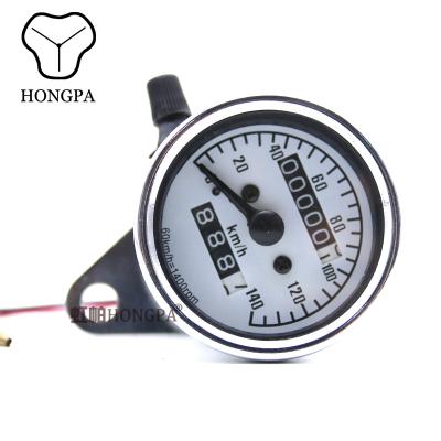 China Steel+glass Dual 0-140km/h Motorcycle Odometer Tachometer Gauge For Motorbike Cafe Racer ATV for sale