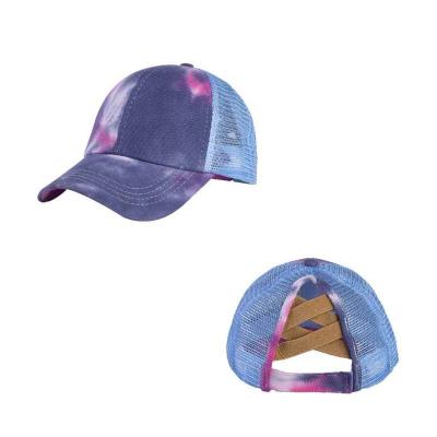 China Custom High Quality Hat COMMON Logo Mesh Hat Sports Baseball Hat Custom OEM 6 Panel Tie Dye Hat for sale