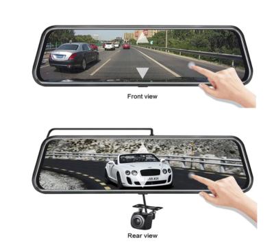 China NIGHT VISION 10 Inch Dual Lens Car Auto Rearview DVR Camera 1080p Dash Cam 170 Degree Wide Angle Recorder Streaming Media for sale