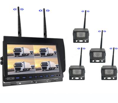 China Integrated Speaker ZXHC 7inch Car Display Parts For Car Quad Monitor Display Wireless Truck With Rear Parking Camera for sale