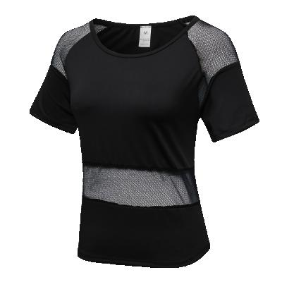 China Custom Logo Montage Sports Shirts Mesh Polyester Quick Dry Sports Shirts Breathable Yoga Shirts For Ladies for sale