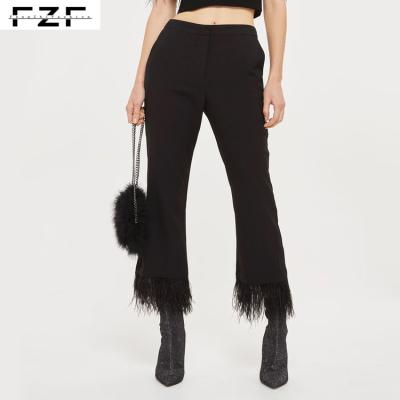 China Anti-pilling women black feather hot pants fashion for sale