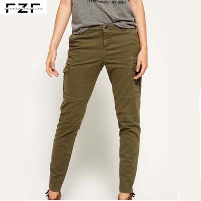 China Military Style Anti-pilling Women Cargo Khaki Pants for sale