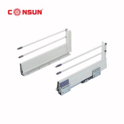 China Hot Selling Full Extension Metal Bocx Drawer Slide Concealed Soft Closing Soft Closing Drawer Slide With Two Bar for sale