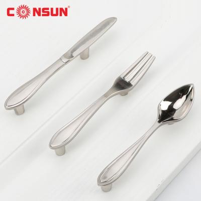 China Modern hot sale tableware shape handle buffet drawer door handle and knobs for sale